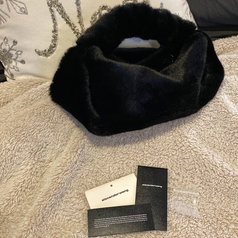 Alexander Wang- Small Scrunchie Faux Fur Top Handle bag
